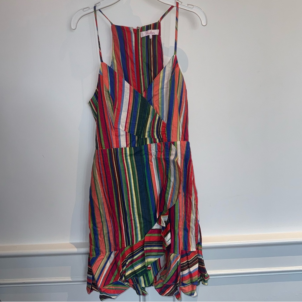 Parker Asymmetrical Striped Dress in Multicolor